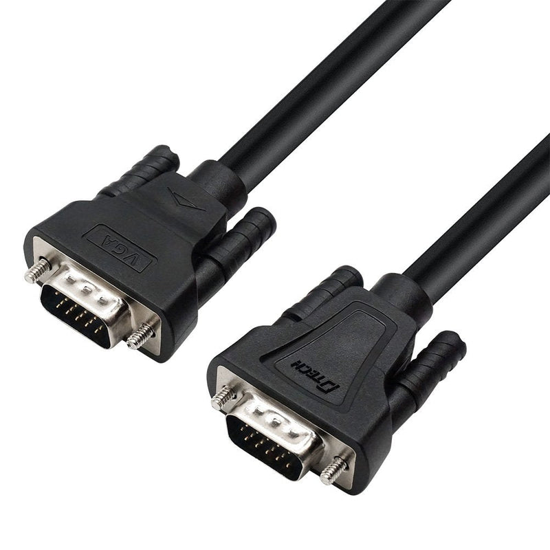 DTech VGA Male to Male Cable 10 Feet Long PC Computer Monitor Cord 1080p High Resolution (3 Meter, Black) 10ft