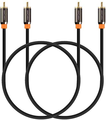 FosPower (10FT - 2 Pack Digital Audio Coaxial Cable [24K Gold Plated Connectors] Premium S/PDIF RCA Male to RCA Male for Home Theater, HDTV, Subwoofer, Hi-Fi Systems