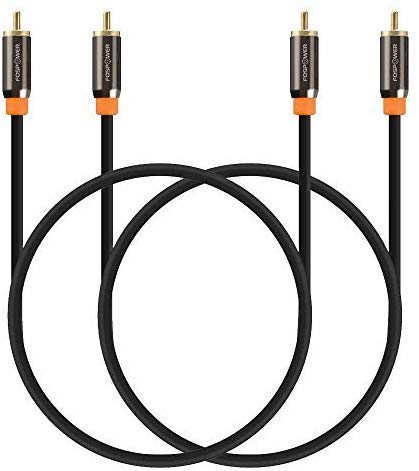 FosPower (6FT - 2 Pack Digital Audio Coaxial Cable [24K Gold Plated Connectors] Premium S/PDIF RCA Male to RCA Male for Home Theater, HDTV, Subwoofer, Hi-Fi Systems