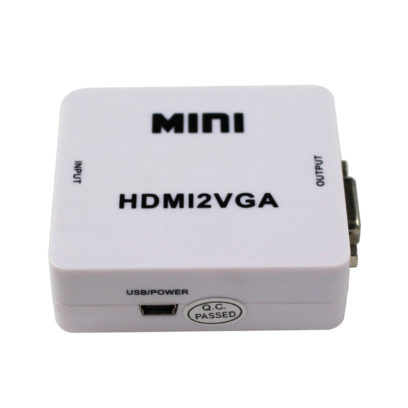 Mini HDMI to VGA Converter with Audio HDMI2VGA 1080P Adapter Connector for PC Laptop to HDTV Projector