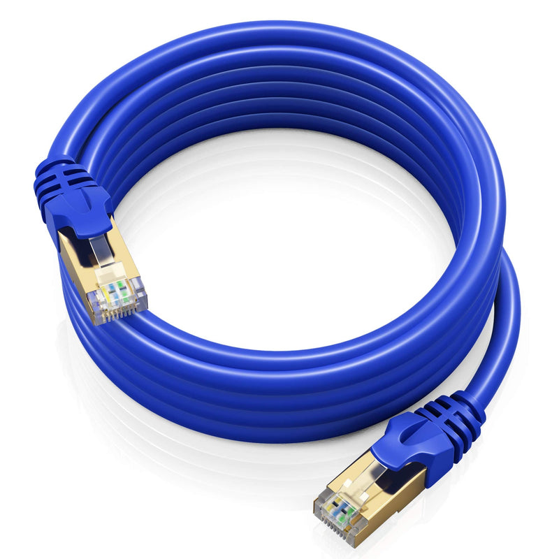 Cat 7 Ethernet Cable 6 ft - High-Speed Internet & Network LAN Patch Cable, RJ45 Connectors - [6ft / Blue] - Perfect for Gaming, Streaming, and More! 6 Feet