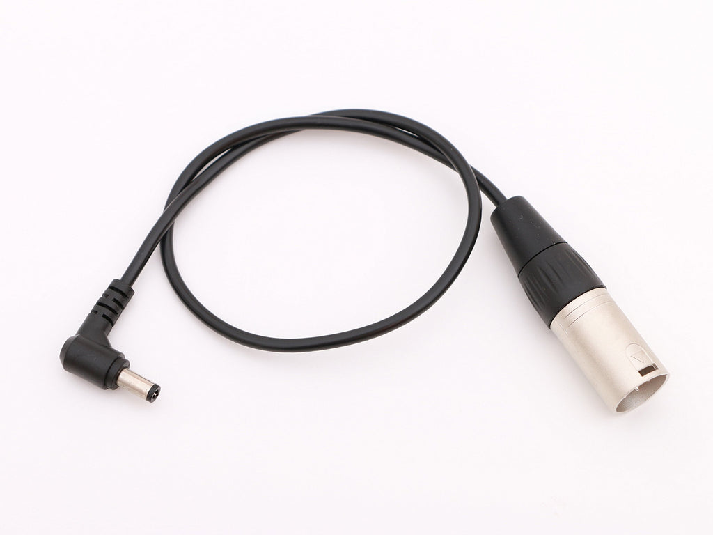 4pin Male XLR Plug to Male DC Power Cable 1.3ft 5.5mm/2.5mm Right Angle DC Jack for Photography