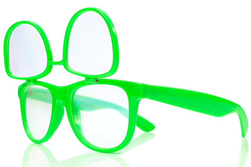 Premium Double Diffraction Glasses, Ideal for Raves, Festivals Green Double Diffraction - Clear