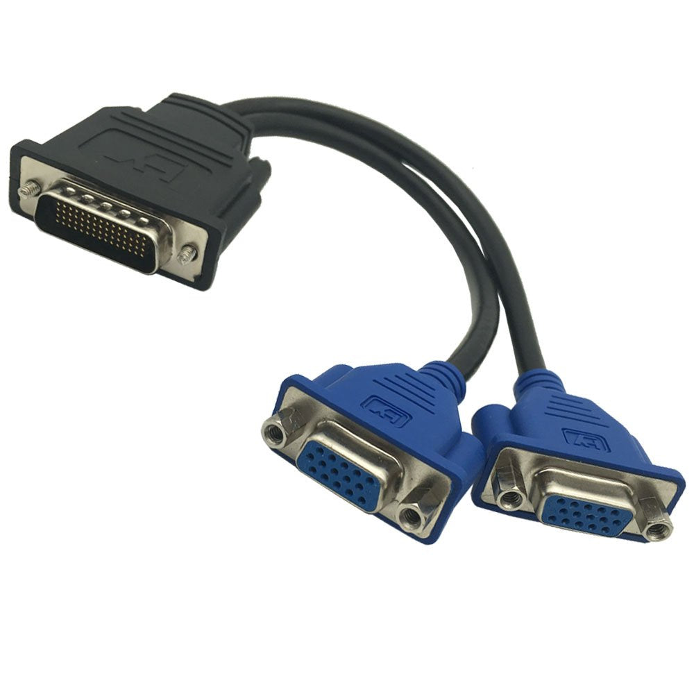 DONG DMS-59 Pin 5.9mm Male to 2 VGA 15 Pin Female Splitter Adapter Cable Lead Wire for HP Dell Monitor TV Projector Computer