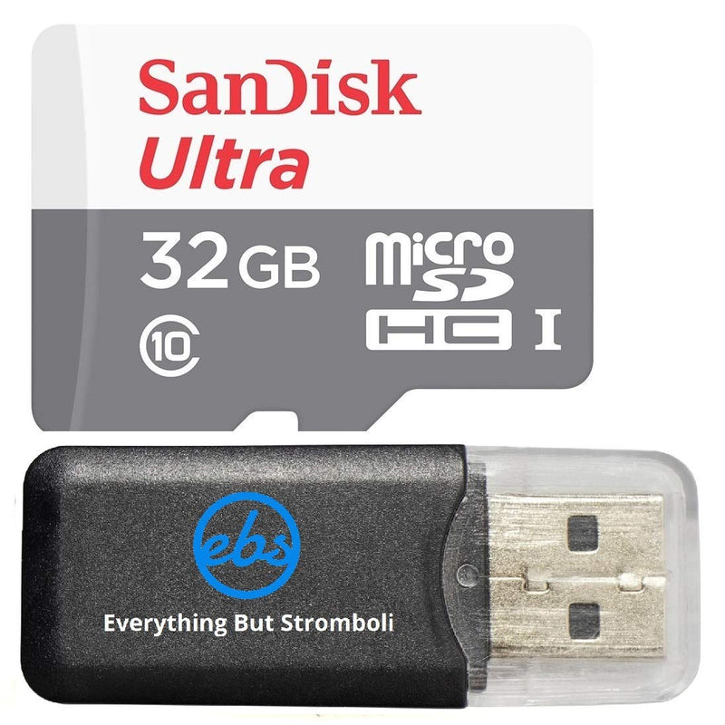 32GB SanDisk Ultra MicroSDXC Memory Card works with Raspberry Pi 3 Model B, Pi 2, Zero UHS-I Class 10 48mb/s with Everything But Stromboli Memory Card Reader