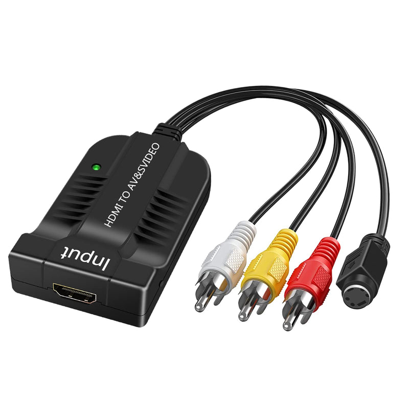 HD 1080p HDMI to Male AV 3RCA S-Video Composite Video Audio Converter Adapter Supporting PAL/NTSC with Micro Cable