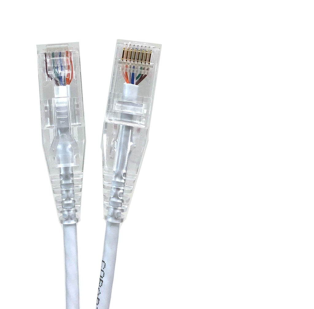 MICRO CONNECTORS Ultra Slim 7 Feet (28AWG) Cat6 UTP RJ45 Patch Cables, Pack of 5, White (E08-007W-SL5) 5 Pack