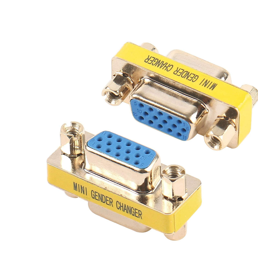 VGA Coupler, Benfei 2-Pack VGA/SVGA Adapter HD15 Female to Female Gender with Gold-Plated Cord