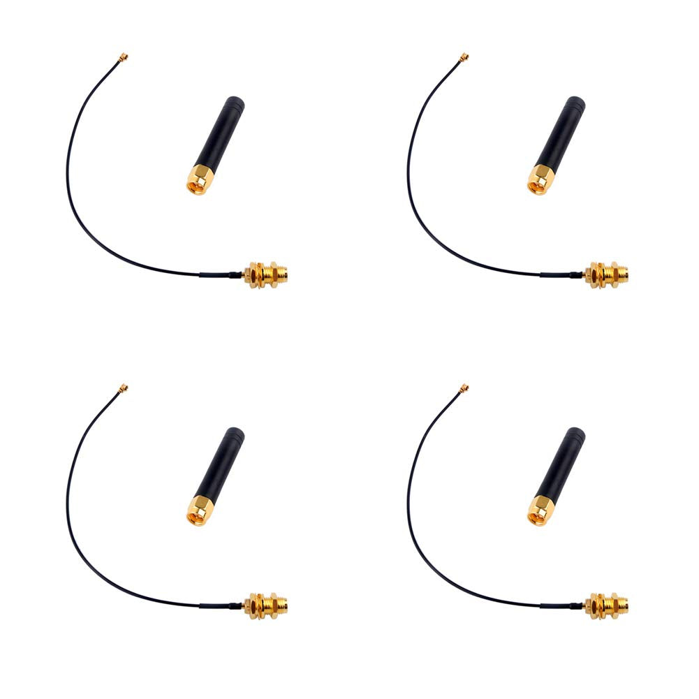 LoRa Antenna Pigtail 915MHz 2dBi U.FL IPEX to SMA Connector for ESP32 Lora OLED CubeCell Board IOT Internet of Things (Pack of 4)
