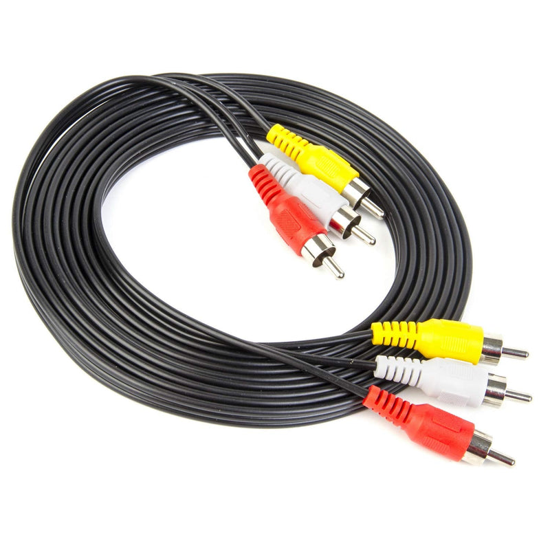 Xenocam 15FT RCA Audio/Video Composite Cable DVD/VCR/SAT Yellow/White/red connectors 3 Male to 3 Male 15 FT