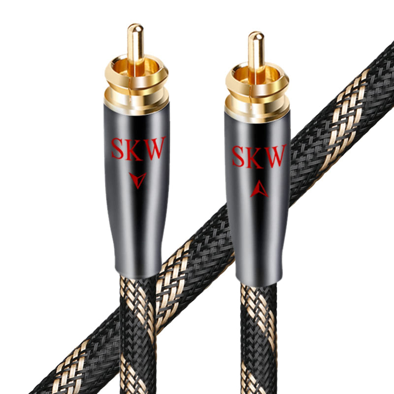 SKW Subwoofer Cable RCA to RCA Multiple Shield with Single Crystal Copper for HiFi Systems(3.2ft/1M,Black) 3.2ft/1M Black