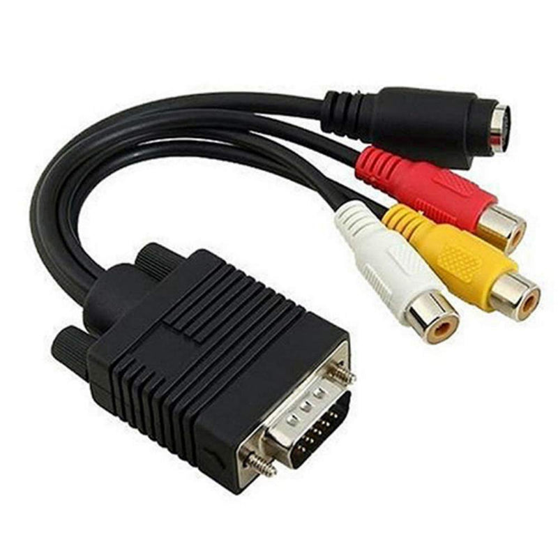 ANRANK High Performance VGA SVGA to S-Video 3 RCA Composite AV TV Out Adapter Converter Cable for PC Laptop