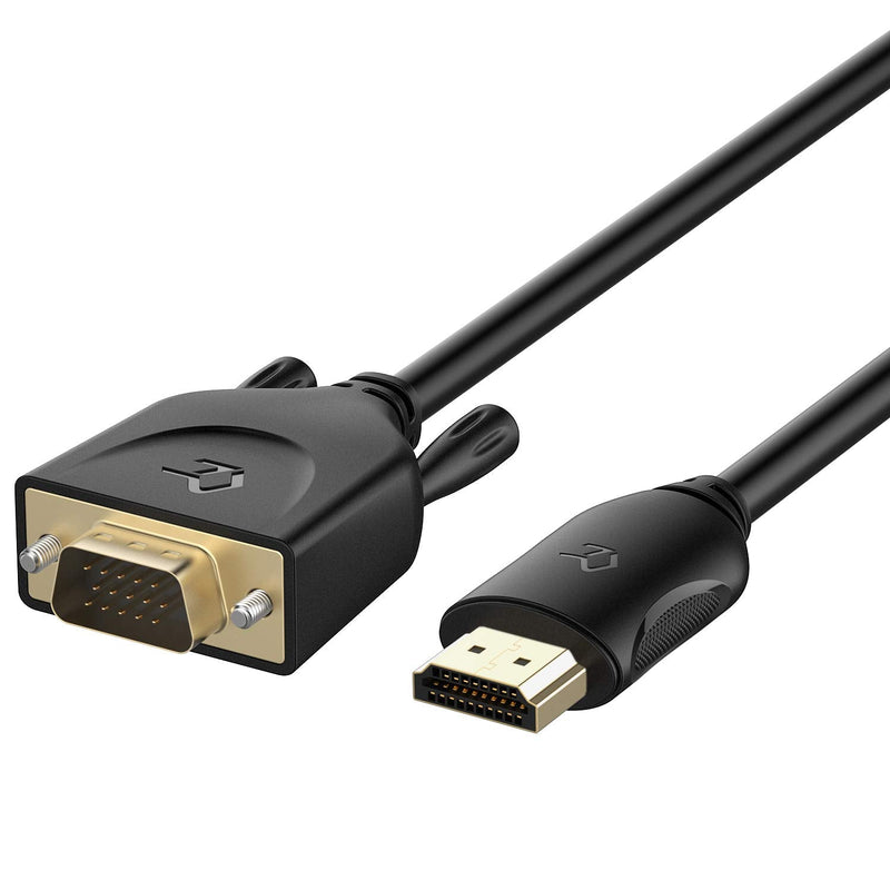 Rankie HDMI to VGA (Male to Male) Cable, Compatible with Computer, Desktop, Laptop, PC, Monitor, Projector, HDTV and More (6 Feet) 6 Feet