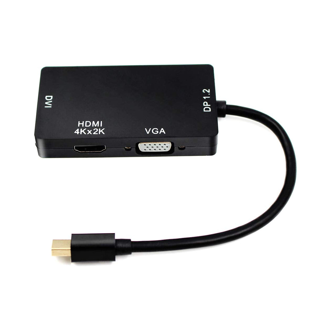 HDSUNWSTD Mini Displayport to HDMI/DVI/VGA Adapter Converter Cable, 3-in-1 Mini DP Displayport Adapter, Support 4K x 2K Resolution for HDMI Port(Male to Female)