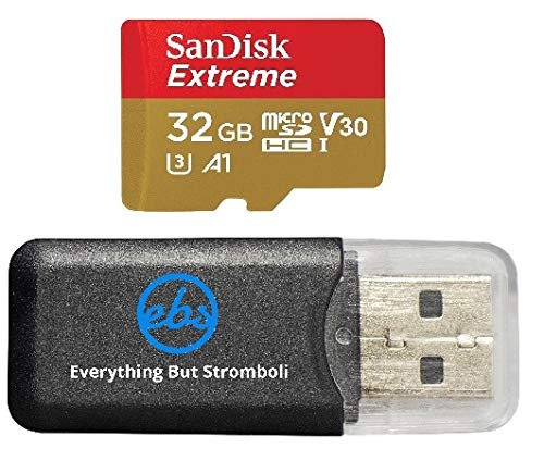 SanDisk Extreme V30 A1 32GB MicroSD Memory Card 4K SDHC Works with DJI Mavic Mini Drone Flycam Bundle with (1) Everything But Stromboli Micro Card Reader