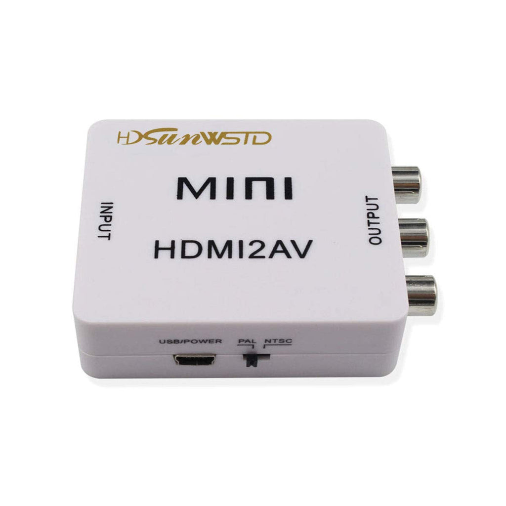 HDMI to RCA Adapter,1080P HDMI Female to 3rca Video Audio AV Composite Female Converter,One-Way Transmission from HDMI to RCA for TV HDTV