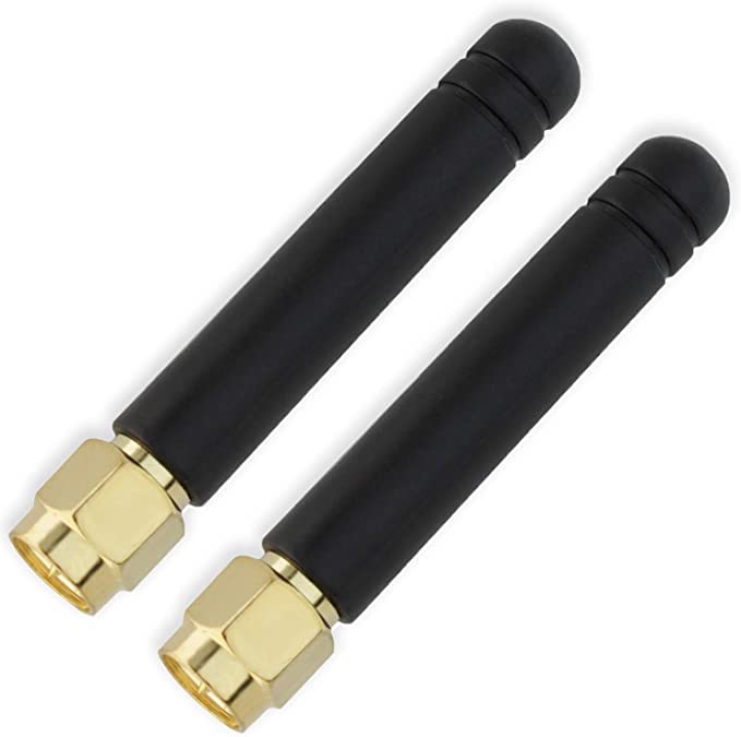 Shopcorp GSM Omni Directional Thumb Antenna with SMA Male Straight Connector – CDMA and WCDMA, 2.5 dBi Gain and 900-1800 MHz (2 Pack) Straight - 2 Pack