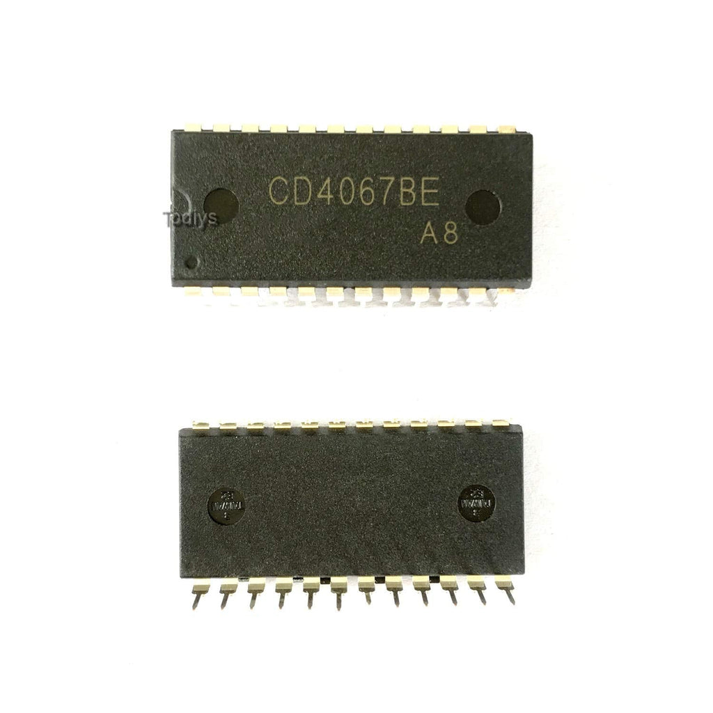 Todiys New 4Pcs for CD4067B CD4067BE HCF4067BE HEF4067BP DIP-24 CMOS Single 16-Channel Analog Multiplexers/Demultiplexers IC Chip CD4067