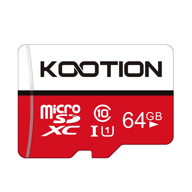 KOOTION 64GB Micro SD Card Class 10 TF Card UHS-1 MicroSDXC Memory Card, U1, C10, High-Speed 64GB TF Card for Smartphone/Bluetooth Speaker/Drone/Camera/PC/VR 1×64GB