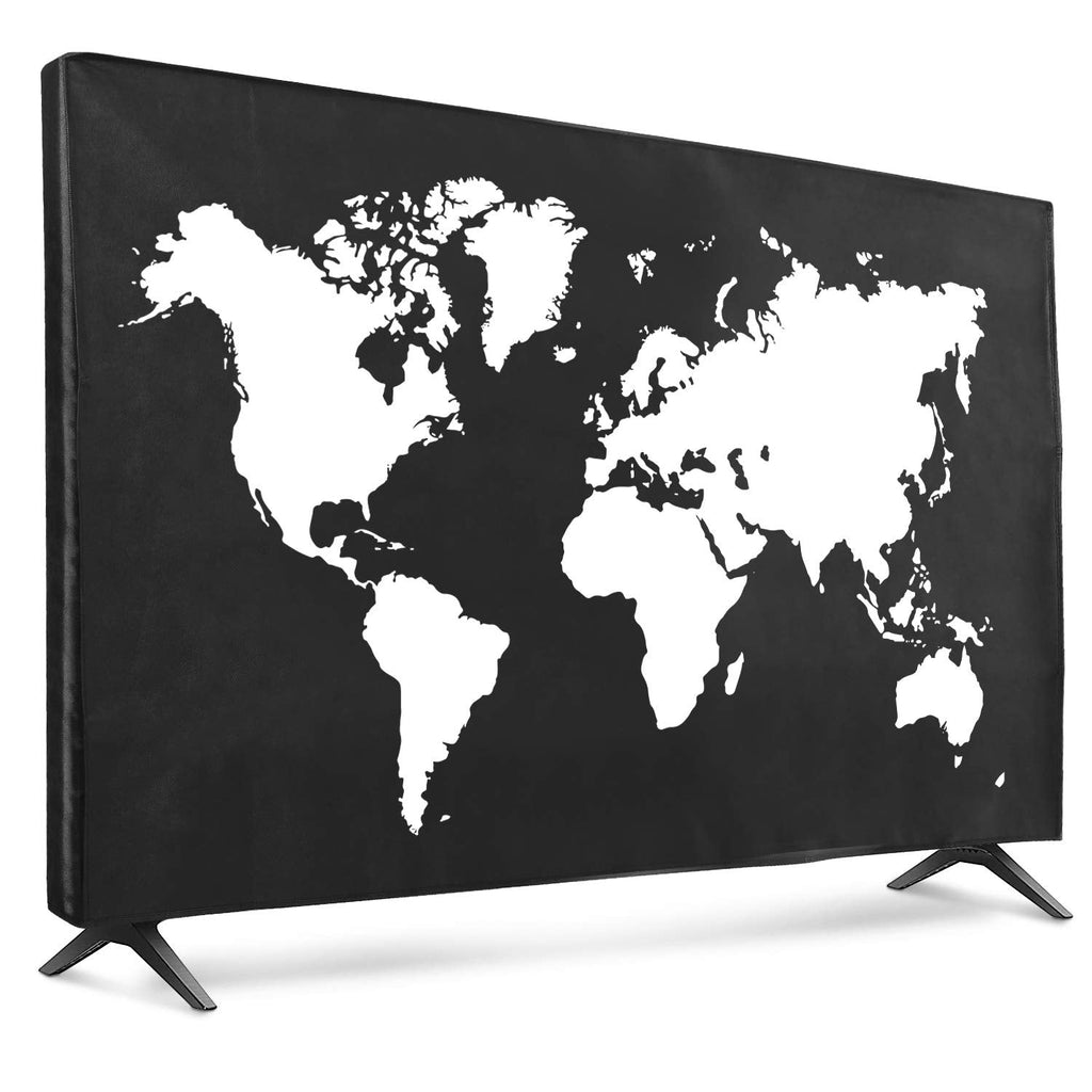 kwmobile Dust Cover for 55" TV - Flat Screen TV Protector - Travel Outline White/Black Travel Outline 02-01