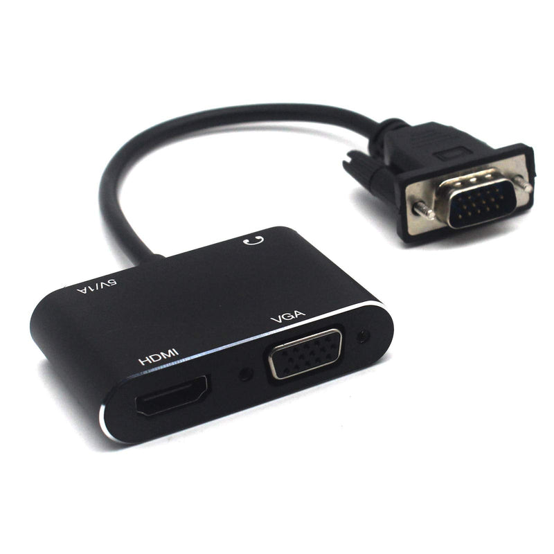 LOKEKE VGA to HDMI VGA, GrayRabbit VGA to HDMI VGA Adapter with Audio Cable and USB Cable for Computer, Desktop, Laptop, PC, Monitor, Projector, HDTV