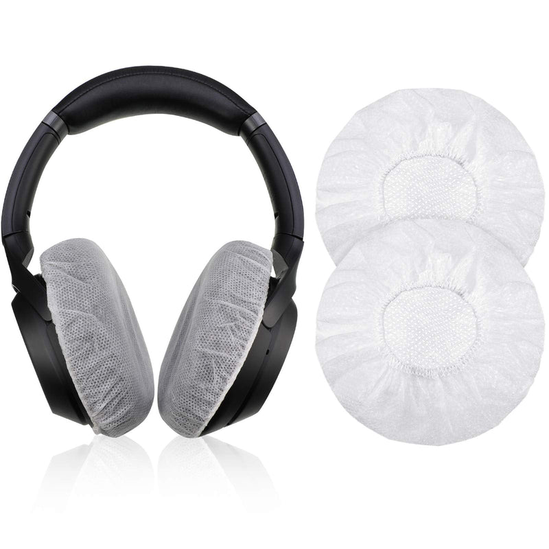 100 Pieces Headphone Ear Covers Disposable Earphone Overs Sanitary Non-Woven Stretch Earpad Covers Earcup Covers Fit for Most on Ear Headphones (8.5 cm) 8.5 cm White