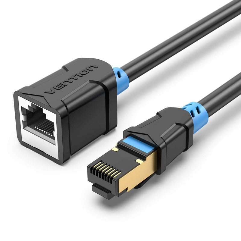 VENTION Ethernet Extension Cable 3FT,Shielded RJ45 Male to Female Connector - Cat6 SSTP Ethernet Extension Patch Cable,Computer LAN Cable(Cat6 Cable)(3FT/1M)