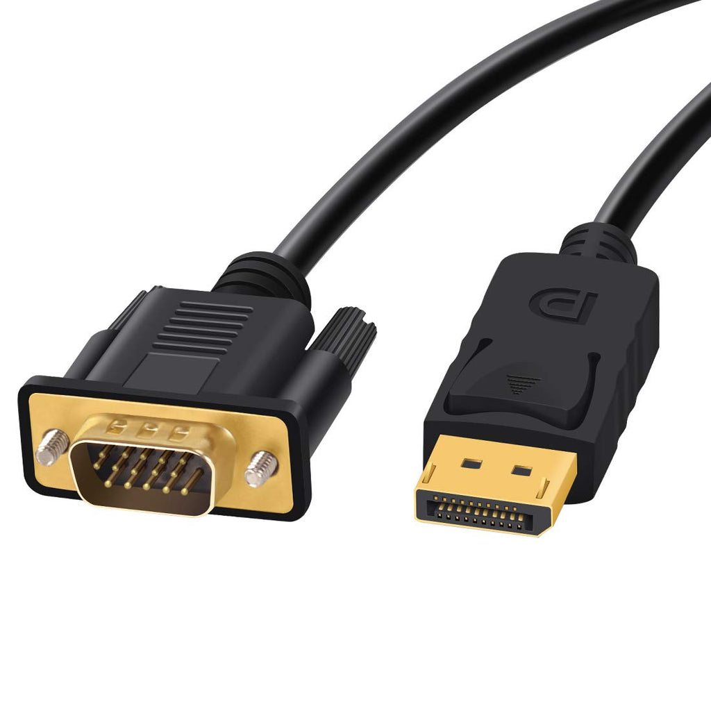 Foboiu DisplayPort to VGA, DisplayPort to VGA Adapter 15 Feet DP to VGA Cable Connects DP Port from Desktop or Laptop to Monitor or Projector with VGA Port