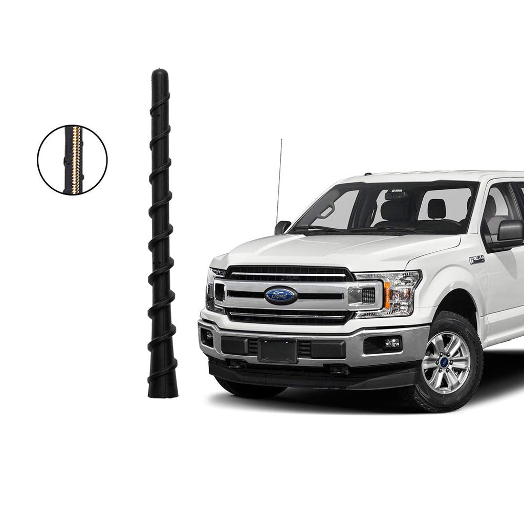 7 inch Flexible Rubber Short Antenna Compatible with Ford F150 F 150 Raptor F150 F250 F350 Pickup Trucks 2009-2023 Custom Radio AM FM Antenna Mast