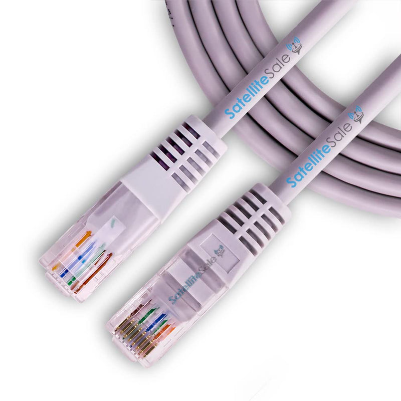 SatelliteSale RJ45 Cat-5e Network Ethernet UTP 4 Path Internet Cable 100 MHz 1000 Mbps Universal Wire Gray Cord 10 feet