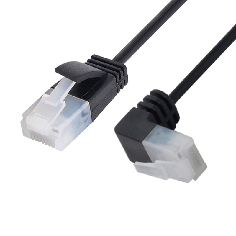 chenyang Cat6 Ethernet Cable,90 Degree UP Angled RJ45 UTP Network Extension Cable Patch Cord Cat6a LAN Cable for Laptop Router TV Box 1.0M