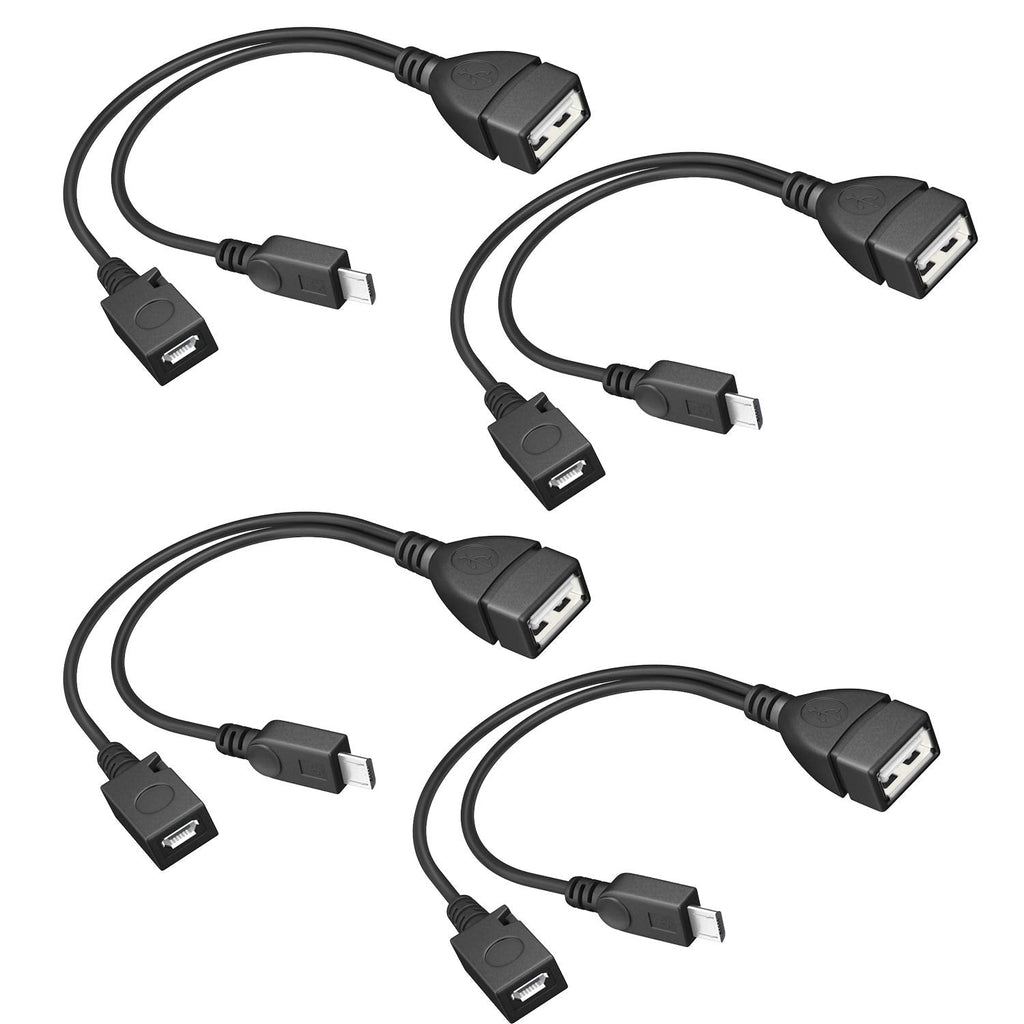 ANDTOBO Micro USB OTG Adapter with Power for Host Devices/Fire Stick etc - 4 Pack