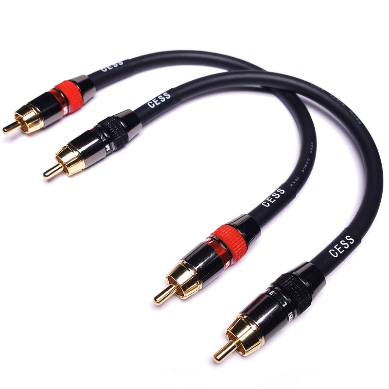 CESS-163-1f Low Noise 12 Gauge Premium RCA Audio Line Patch Cable (1 Foot) 1 Foot