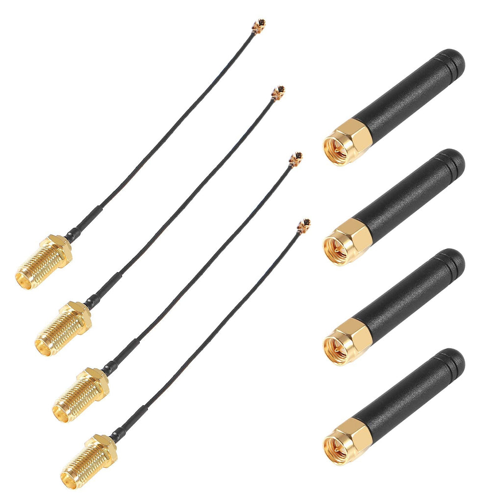 MELIFE 4 Pack 915MHz LoRa Antenna U.FL IPEX to SMA Connector Pigtail 2dBi for ESP32 Lora OLED Board IOT