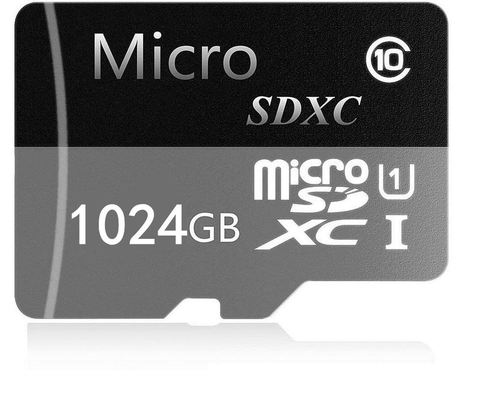 1024GB Micro SD SDXC Card High Speed Class 10 SDXC Card TF Memory Card with Adapter (1024GB)