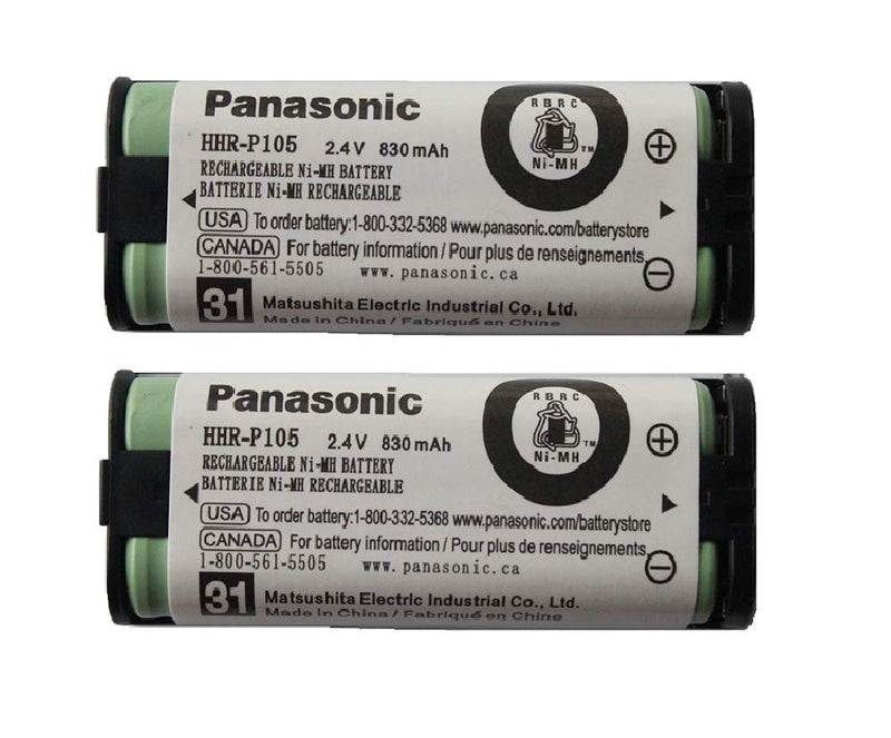 2PACK HHR-P105 2.4V 830mAh Battery Cordless Phone NI-MH AAA Rechargeable Battery for Panasonic Replacement Battery