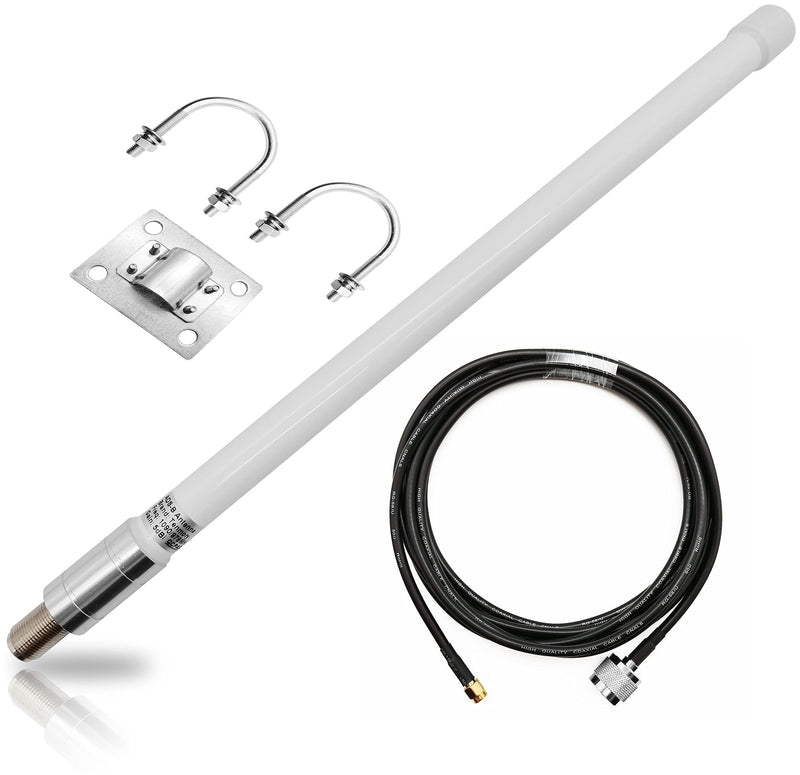 1090MHz 978MHz Dual Band ADS-B Antenna N-Type Female Outdoor 5dBi Fiberglass Antenna + 10ft N-Male to SMA-Male Extension Cable Antenna&10ft-Cable