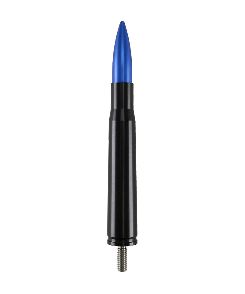 Votex - Made in USA - 50 Caliber Black with Blue Bullet Aluminum Antenna - Fits Ford F150 - F250 - F350 | Jeep Wrangler - Gladiator | Toyota Tacoma - Tundra | Chevrolet Silverado | GMC Seirra BLACK | BLUE