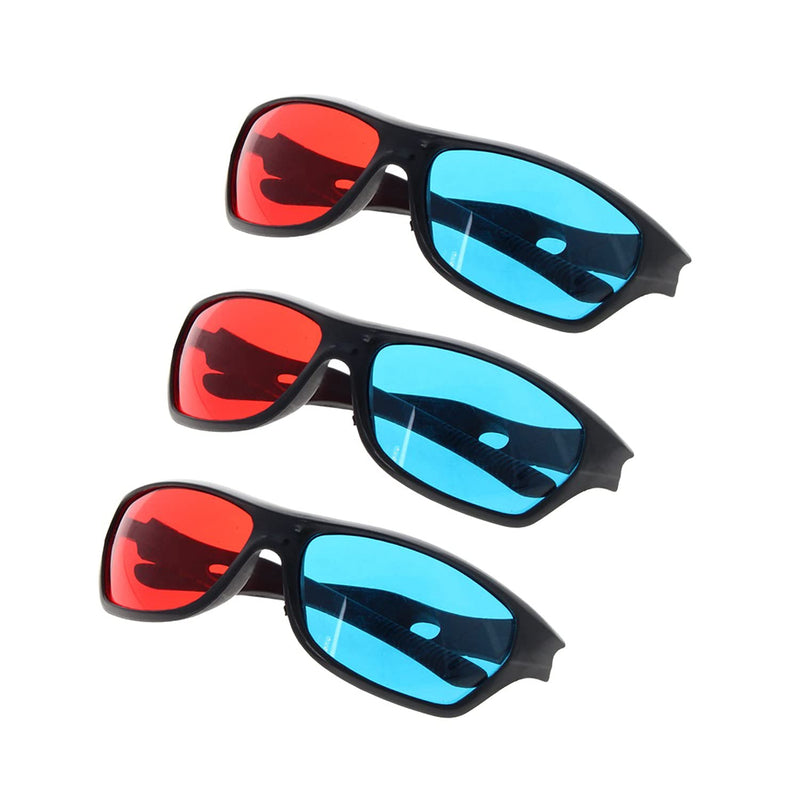 Heyiarbeit 3 Pairs Red-Blue 3D Glasses 3D Movie Game Glasses Plastic Frame 3D Anaglyph Glasses Upgrade Style for All 3D Printing Movies Games Light