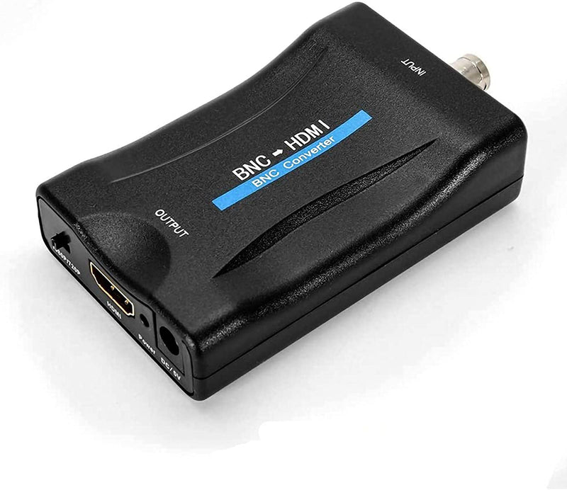 E-SDS BNC to HDMI Video Converter Box for Security Cameras DVRs, BNC Adapter with Audio Supports 720P/1080P Output, Female BNC Analog CVBS Input to HDMI Output