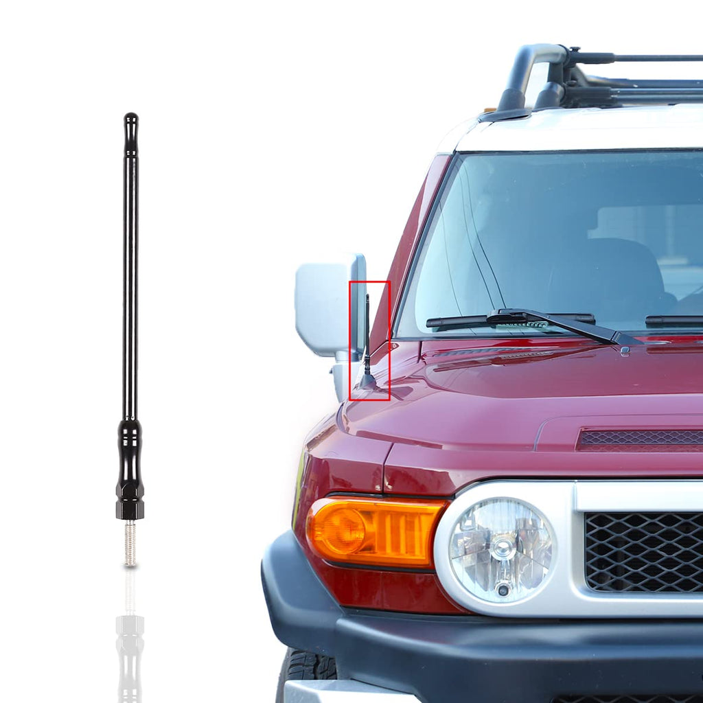 Fit for Toyota FJ Cruiser 2007-2021 6 Inches Antenna Trim, Metal Radio Antenna Replacement, Black 6 inch