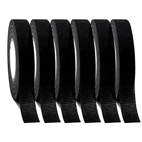 JBT Wiring Harness Tape 15 mm X 15m, Black Chemical Fiber Cloth High Temp Wire Harness Wrapping Tape for Auto Electrical Wrap, Protection, Insulation (6) 6