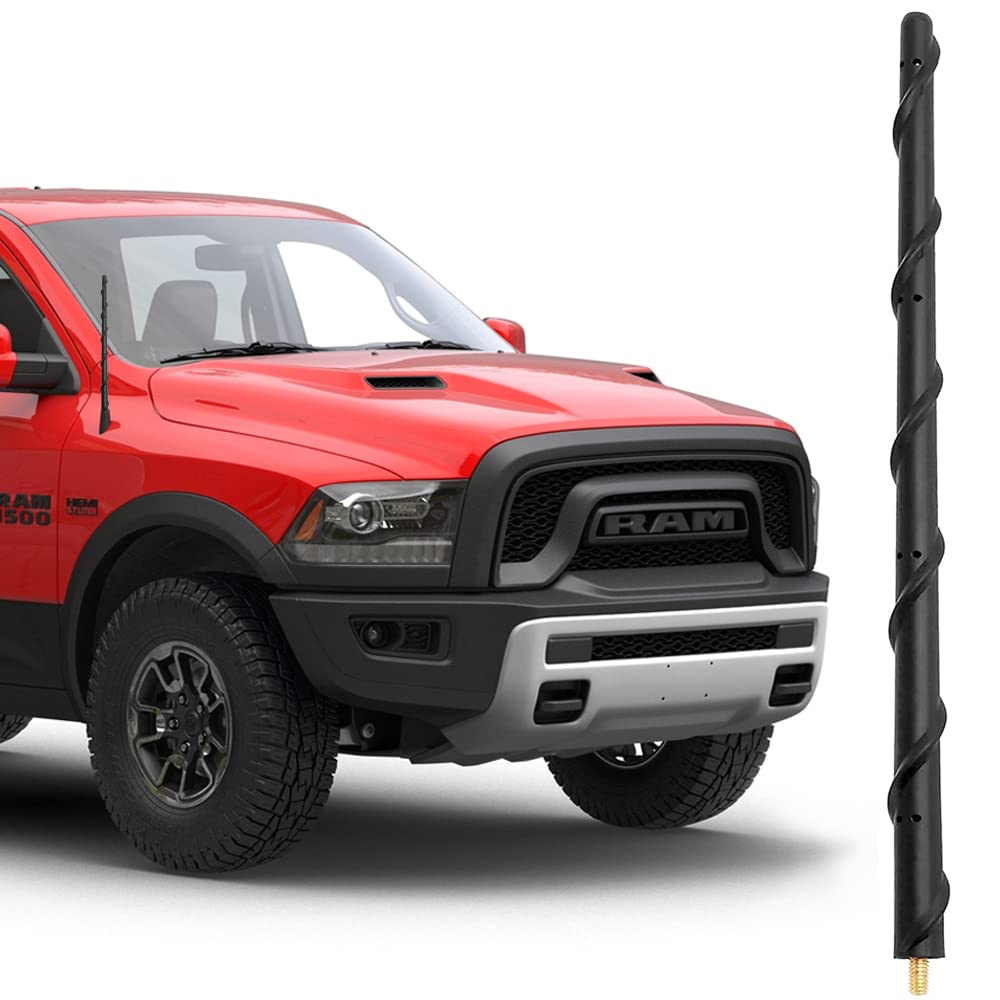 KSaAuto Antenna for Dodge Ram 1500 2500 3500 2009-2023, Truck Dodge Ram 1500 Antenna Replacement, 13 Inch Stubby Dodge Ram Rebel TRX Car Antenna Upgrade for AM FM Radio Reception D odge Ram 1500 2500 3500