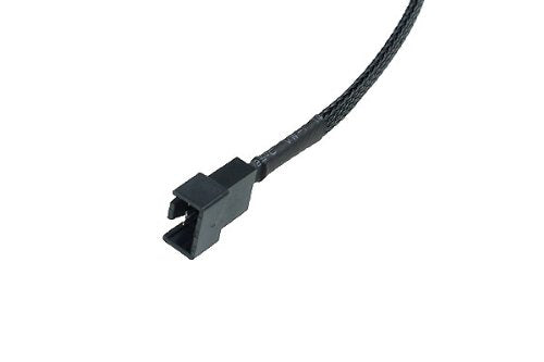 Phobya Adapter Cable, 4-Pin Molex to 3-Pin (12V), 30cm, Sleeved, Black