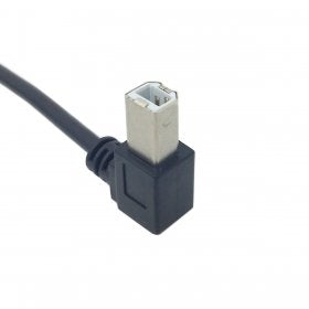 Chenyang CY USB 2.0 Type B Male to Type B Female Extension Cable with Screws for Panel Mount 50cm 90 Degree Left Angled