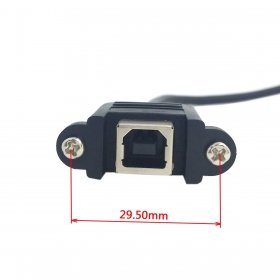 Chenyang CY USB 2.0 Type B Male to Type B Female Extension Cable with Screws for Panel Mount 50cm 90 Degree Left Angled
