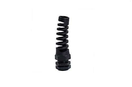 Tusrai 10pcs IP68 Waterproof M22 PG16 Cable Gland Connector Flex Spiral Strain Relief Protector with Lock Nut Rubber Washer for 10-14mm Wire Thread