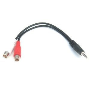 RiteAV - 3.5mm Male to RCA Stereo Female Adapter Cable (Y-Cable) - 6 inch (2 Pack) Black; Red; White