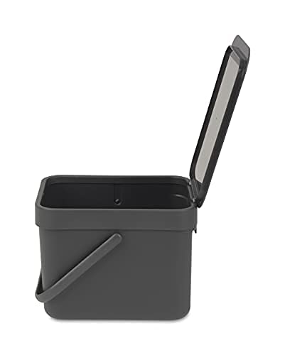 Brabantia 109720 Waste Bin, 6 L, Gray 1.6 Gal / 6L