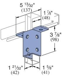 Genuine Unistrut P2346-EG 8 Hole Wing Shape 90 Degree Connector Fitting for All 1-5/8" Strut Channel